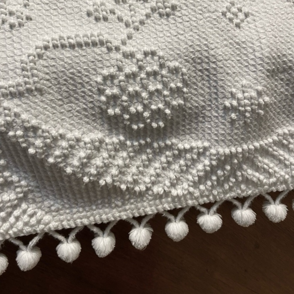 Vintage Bates Chenille Blanket White Twin Bedding - Picture 9 of 13